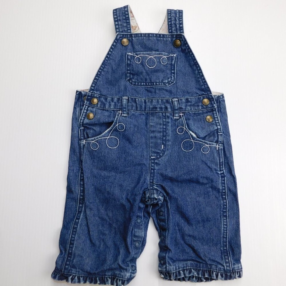 Gymboree Baby Girl 3-6 Months Cowgirl western Theme Denim Overalls 3M 6M
